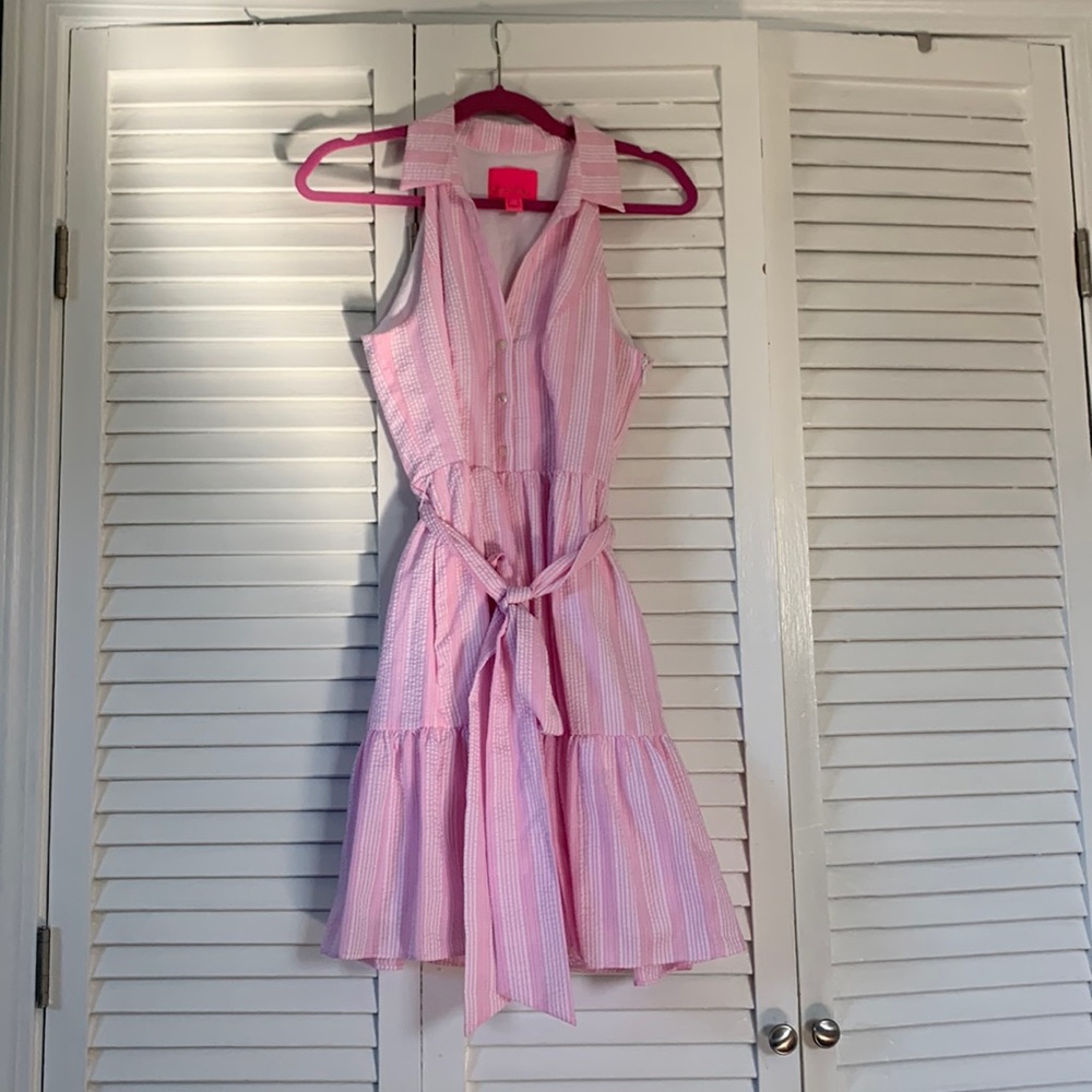 Lilly Pulitzer Trisha Pink Seersucker Dress